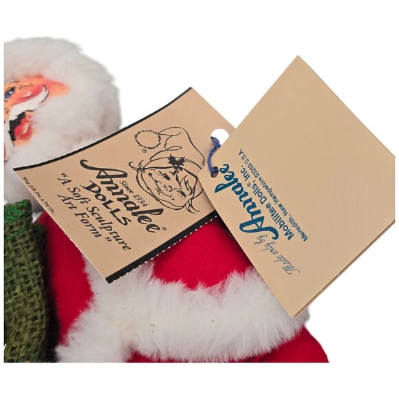 Annalee Dolls 7" Santa Cloth Figure With Gift Bag Sack Vintage 1999 w/ Tags - Picture 9 of 10